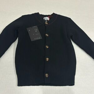 Rib Trim Cardigan- Maroon Size 5.